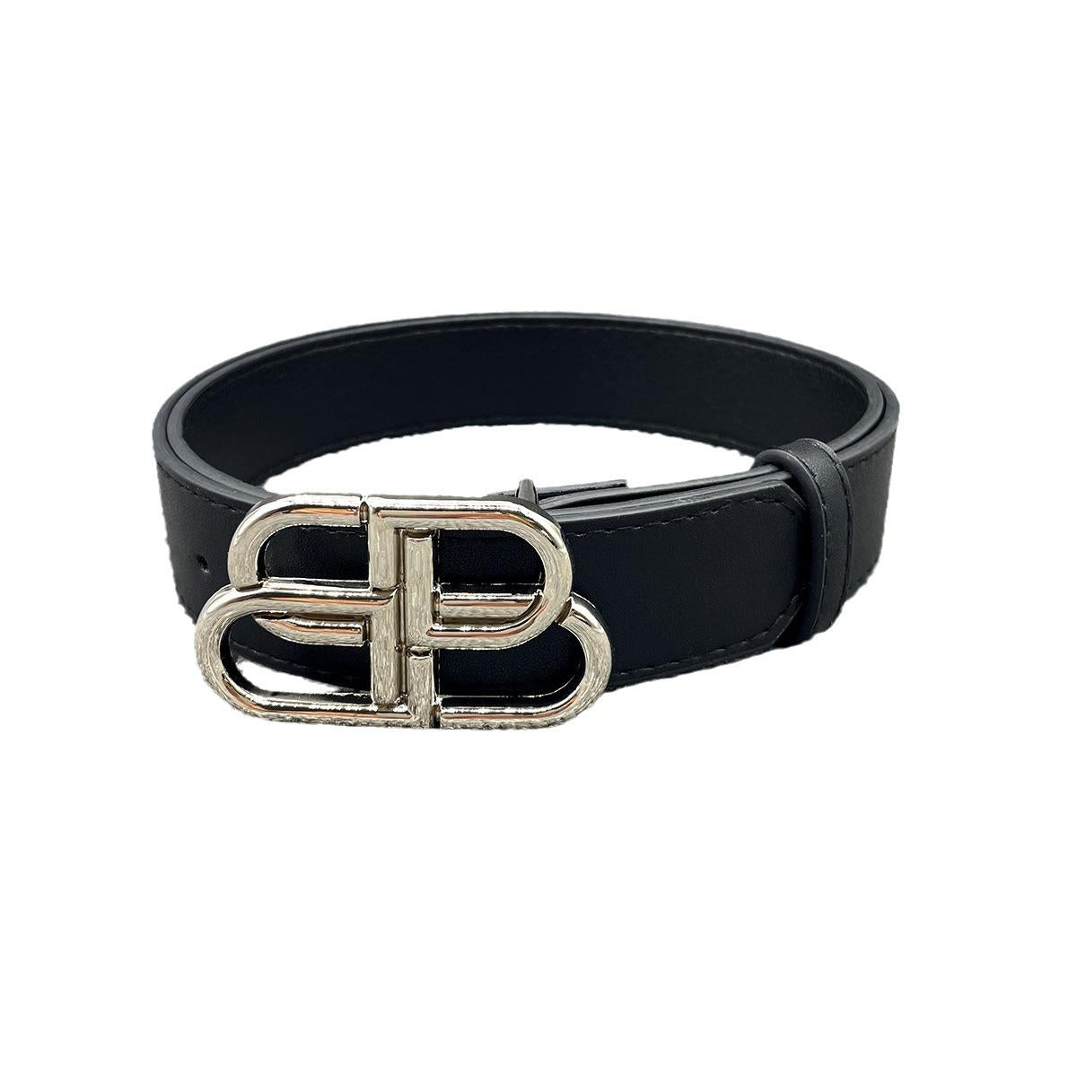 Double B Letter Belt Men's and Women's Decorative Simple Fashion Net Red Butterfly Buckle Jeans Suit Paris Belt