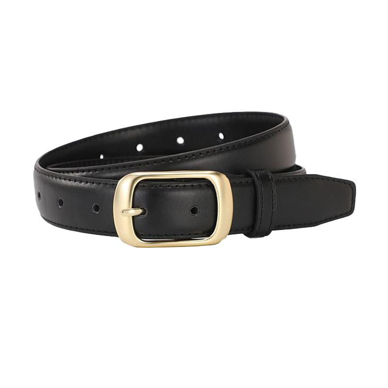 New Leather Belt Women's Leather Belt Women's All-Match Decorative Daily Buckle Fashion High-Grade Jeans with Cowhide Simple