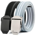 Men's Canvas Belt Smooth Buckle Automatic Buckle Belt Simple Korean Style Personalized Young Student Military Training Belt Wholesale