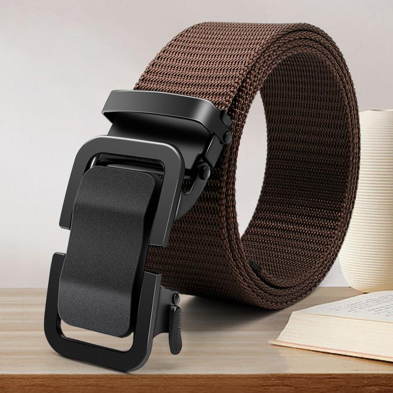 Belt Men's Trendy Student 2024 New Canvas Automatic Buckle Belt Popular All-Match Trendy Waist-Tight Upgrade