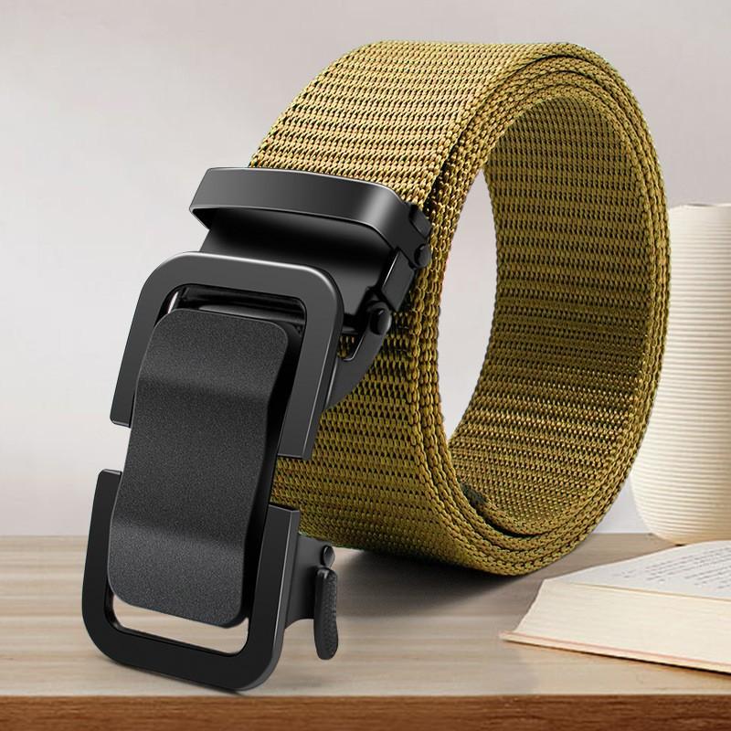 Belt Men's Trendy Student 2024 New Canvas Automatic Buckle Belt Popular All-Match Trendy Waist-Tight Upgrade
