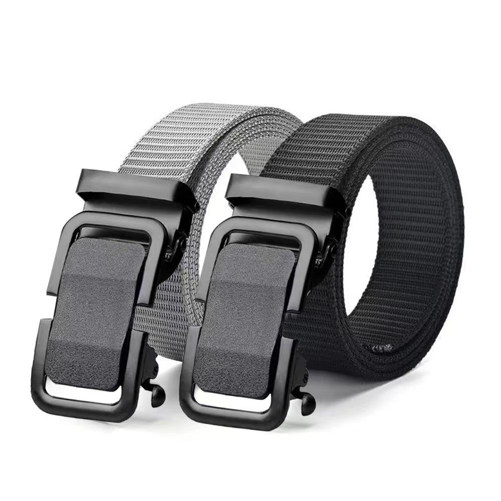 Belt Men's Trendy Student 2024 New Canvas Automatic Buckle Belt Popular All-Match Trendy Waist-Tight Upgrade
