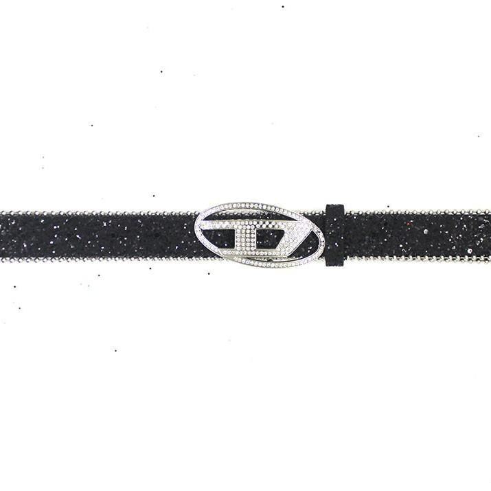Trendy New Sequin Belt with Diamond D Buckle Head Belt Jeans Skirt Accessories Fashionable All-Match Personalized Belt