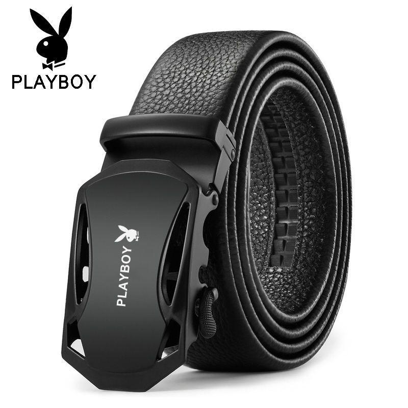 Playboy Belt Men's Belt Body Automatic Buckle Middle-Aged Men's Pants Belt High-End Casual Men's Belt Belt