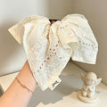 Korean Style Retro Niche Design Embroidered Flower Square Scarf Fat Sausage Ring Elegant Fabric Large Rubber Band Durable Hair Band