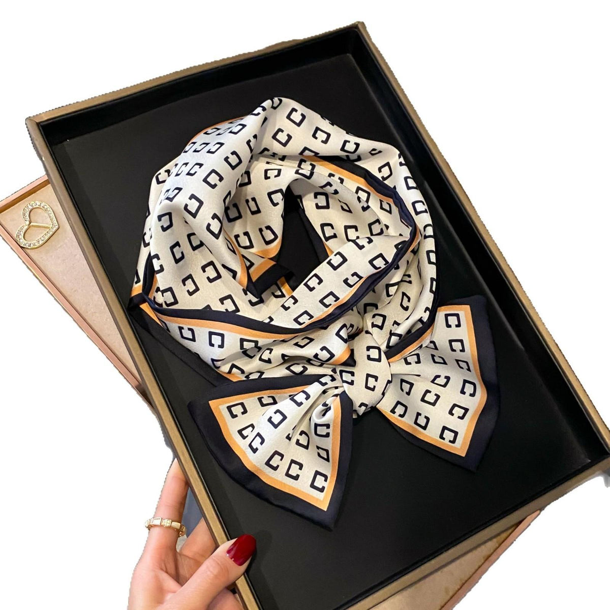 Silk Scarf Artificial Silk High-Grade Star Same Style Long Hair Band Hair Accessories Tie Bag Ribbon Printed Scarf Female Small Scarf
