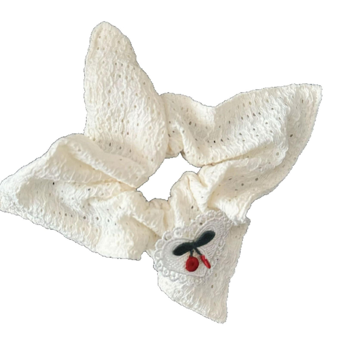 Summer Fresh Cherry Square Scarf Large Intestine Hair Ring Korean Style High Sense Girl Ponytail Fat Sausage Ring Hair Accessories Wholesale New