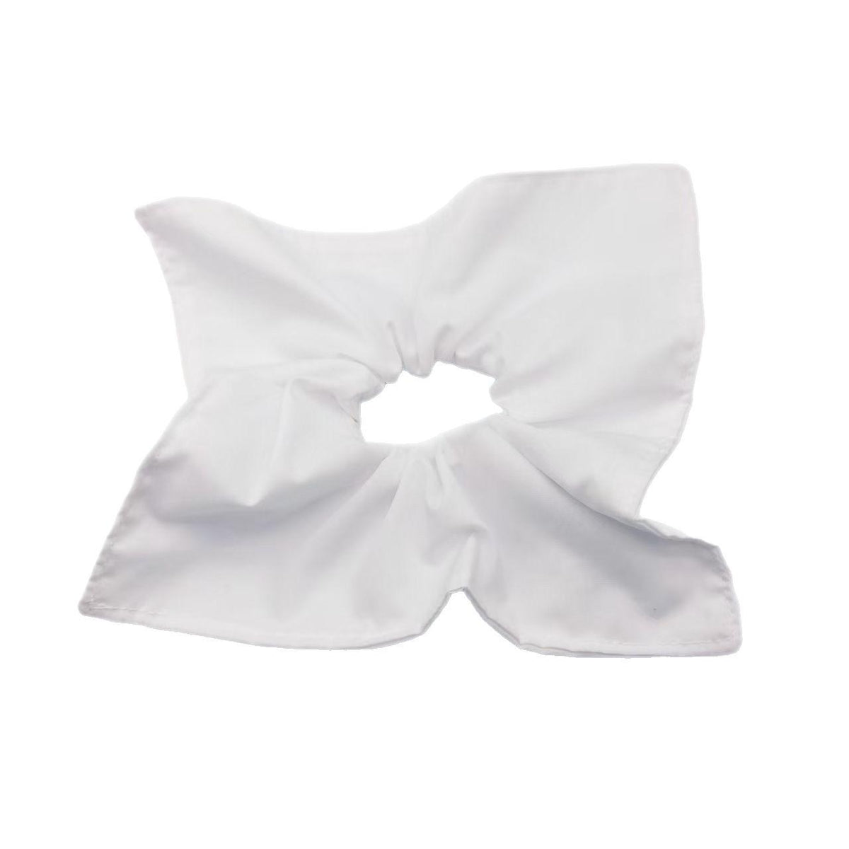 Amazon Cross-Border New White Cotton Square Scarf Large Intestine Hair Ring European and American Simple Tie-Dyed Square Hair Ring Dly