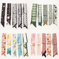 Cross-Border Silk Scarf Long Silk Scarf Tie Bag Ribbon Polka Dot Silk Scarf Hair Band Hand Gift Bandage High-Grade Silk Scarf Hair Accessories