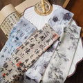 Lanting Preface Ancient Style Hair Band Silk Scarf Chiffon Ribbon Hair Band Classical Temperament Calligraphy and Painting Headdress Bow Tie Hair Rope