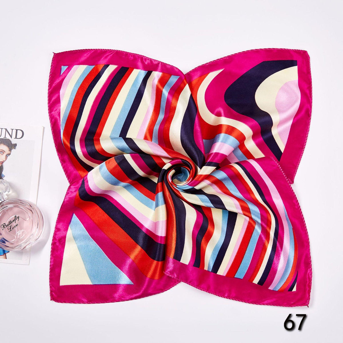 1666.65cm-Inch Professional Small Square Scarf Women's Fashionable All-Match Scarf Printed Bag Accessories Headdress Gift Scarf