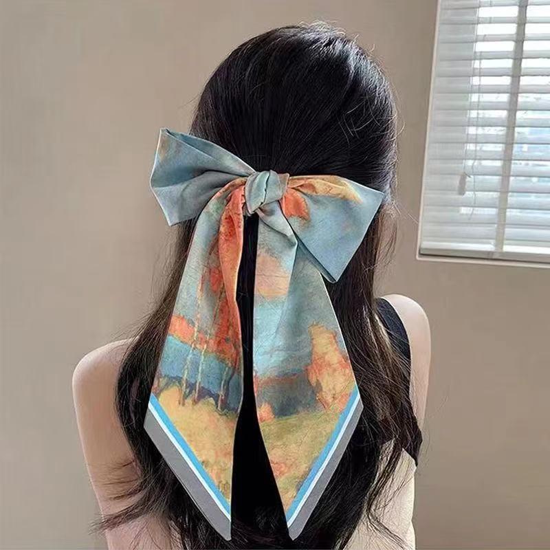 Hair Band Silk Scarf for Women 2025 New Small Long Hair Tie Bag Braided Hair Spring and Summer High-Grade All-Match Ribbon