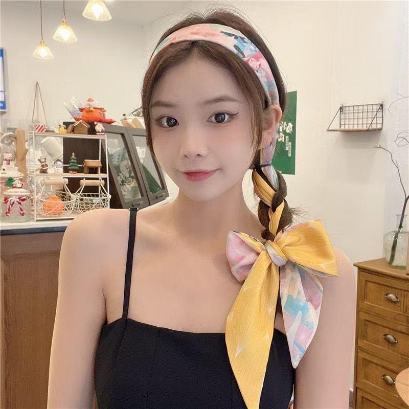 Hair Band Silk Scarf for Women 2025 New Small Long Hair Tie Bag Braided Hair Spring and Summer High-Grade All-Match Ribbon