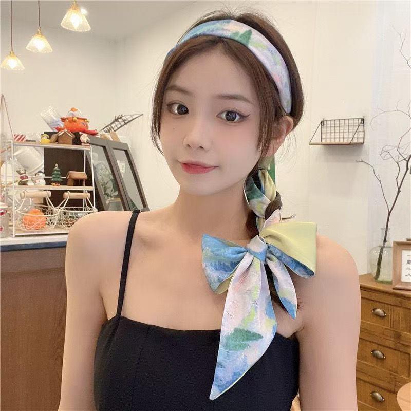 Hair Band Silk Scarf for Women 2025 New Small Long Hair Tie Bag Braided Hair Spring and Summer High-Grade All-Match Ribbon