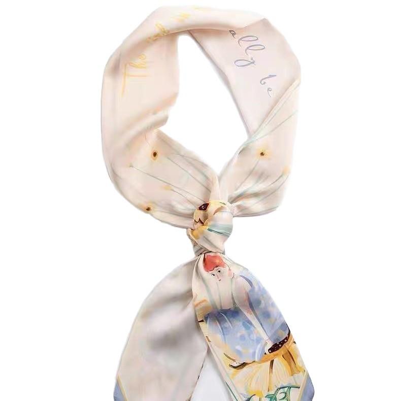 Hair Band Silk Scarf for Women 2025 New Small Long Hair Tie Bag Braided Hair Spring and Summer High-Grade All-Match Ribbon