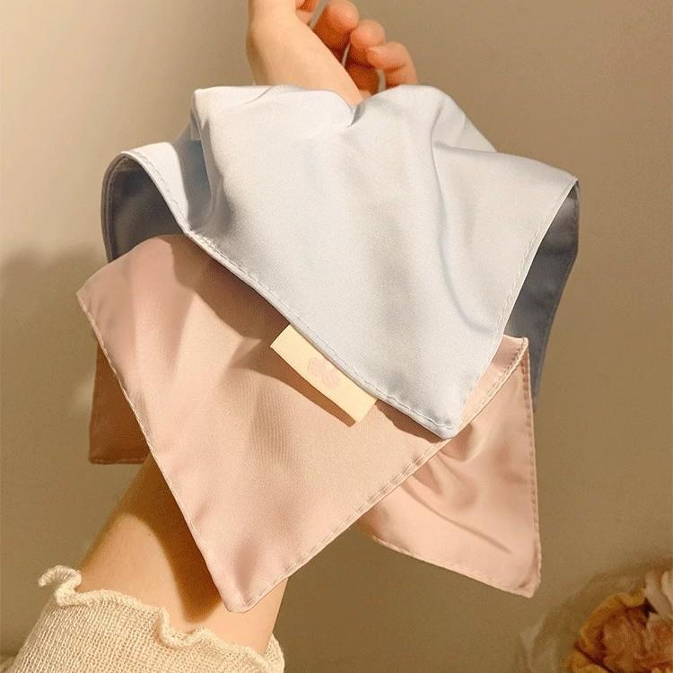 Ju Yiyi Same Style White Square Scarf Large Intestine Hair Band Female Sense Korean Style Lazy Style Large Hair Rope Square Hair Accessories