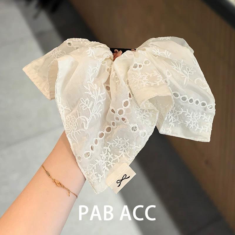 Super Nice Square Scarf Large Intestine Hair Band Korean Style 2026 New White Lace High-Grade Hair Tie Hair Band for Women