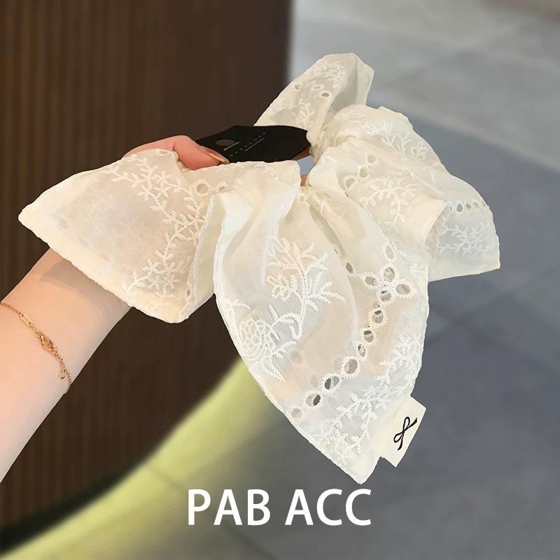 Super Nice Square Scarf Large Intestine Hair Band Korean Style 2026 New White Lace High-Grade Hair Tie Hair Band for Women