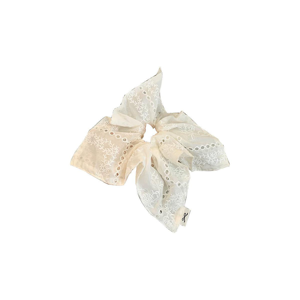 Super Nice Square Scarf Large Intestine Hair Band Korean Style 2026 New White Lace High-Grade Hair Tie Hair Band for Women
