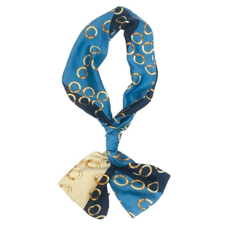 Silk Scarf Silk Long Hair Band Hair Accessories Tie Bag Ribbon Printed Scarf Women's Small Scarf Factory Polyester Chiffon