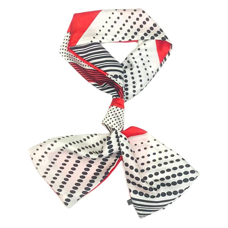 Silk Scarf Silk Long Hair Band Hair Accessories Tie Bag Ribbon Printed Scarf Women's Small Scarf Factory Polyester Chiffon