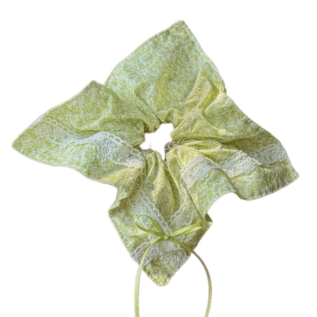 Large Square Scarf Large Intestine Hair Band Square Sweet Cute Bear Bow Female Tie Hair Rope Dopamine Head Rope Summer