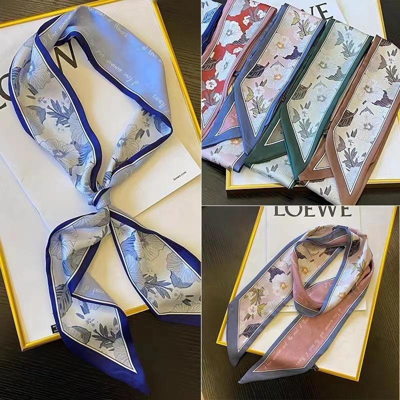 French Retro Long Scarf Hair Band Hair Tie Hair Braid Silk Scarf Ribbon Decorative Small Scarf High-Grade Hair Band Headdress