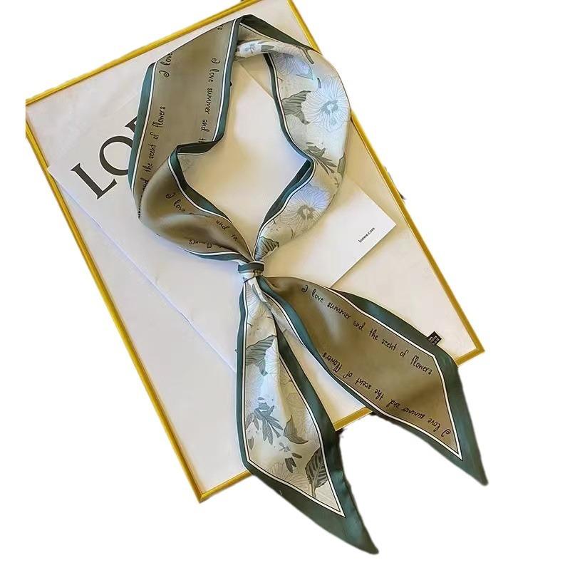 French Retro Long Scarf Hair Band Hair Tie Hair Braid Silk Scarf Ribbon Decorative Small Scarf High-Grade Hair Band Headdress