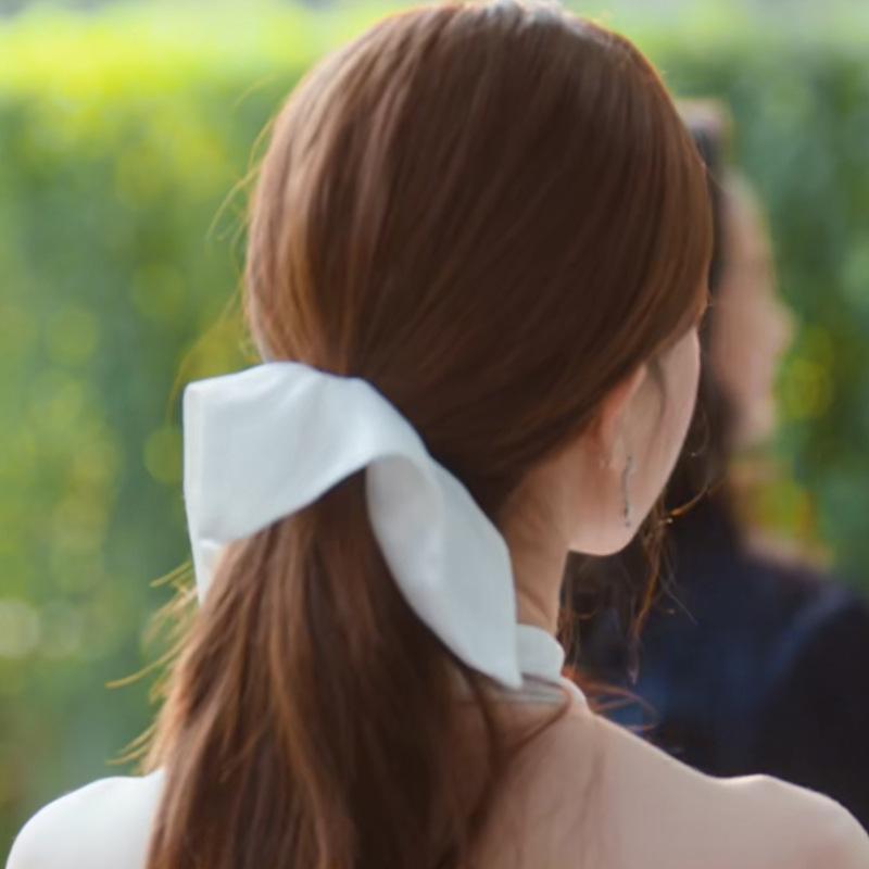 Zhao Lusi Same Style Square Scarf Large Intestine Hair Band Female 2026 New Style Tie Head Rope Temperament Ponytail Hair Rope Headdress Flower Hair Accessories