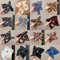 Korean Style Elegant Square Scarf Large Intestine Hair Band Female Temperament Tie Low Ball Head Hair Rope Ins Style Tie Ponytail Fat Sausage Hair Rope