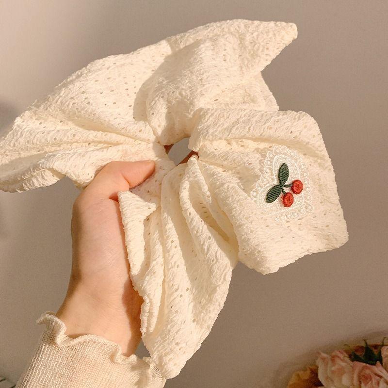 Korean Style Elegant Square Scarf Large Intestine Hair Band Female Temperament Tie Low Ball Head Hair Rope Ins Style Tie Ponytail Fat Sausage Hair Rope