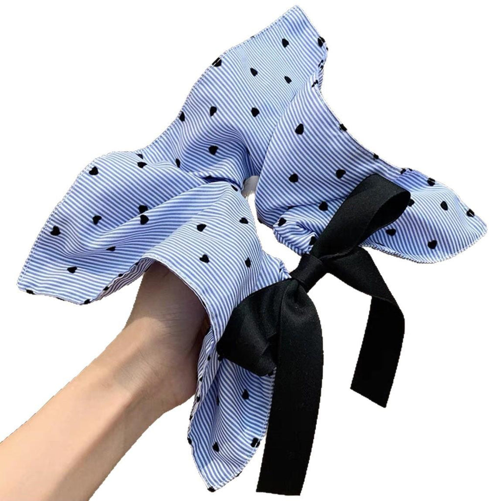 French Style Simple Flower White High-Grade Hair Rope Hair Accessories Rubber Band Korean Style Hair Band Oversized Large Intestine Hair Band Square Scarf for Women