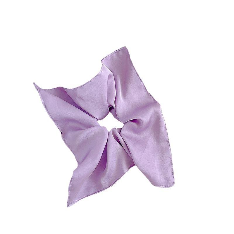 Ju Yiyi Same Style White Satin Square Scarf Large Intestine Hair Band Women's High-Grade Korean Style Lazy Style Large Hair Rope Hair Accessories