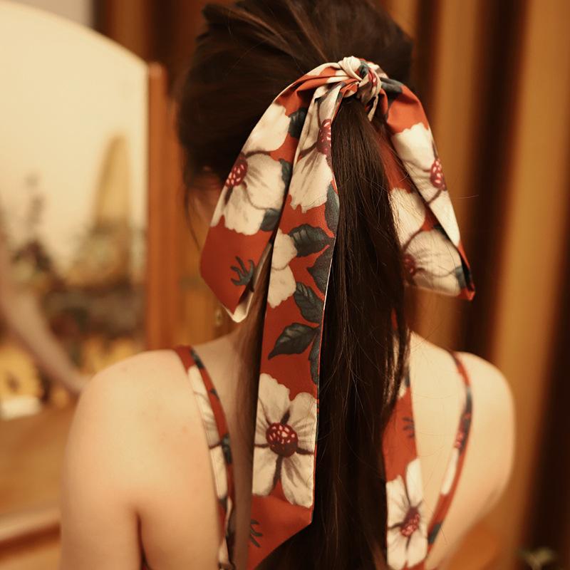 Super Long Hair Band Women's Hair Tie Silk Scarf Ribbon Headdress Internet Celebrity 2023 New French Scarf Summer Ribbon
