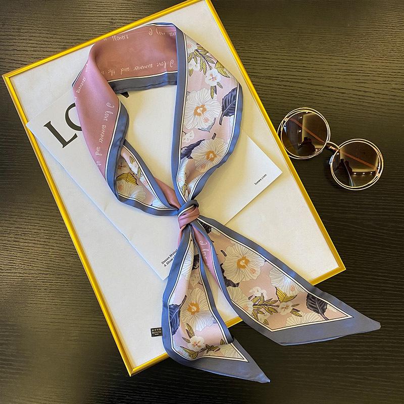 New Small Long Scarf Women's Autumn Thin All-Match Scarf Hair Band Tie Bag Scarf Autumn and Winter Ribbon Artistic Ribbon