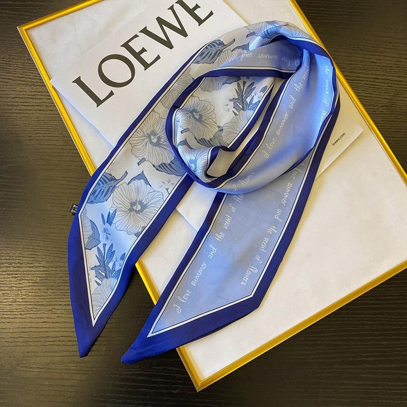 New Small Long Scarf Women's Autumn Thin All-Match Scarf Hair Band Tie Bag Scarf Autumn and Winter Ribbon Artistic Ribbon