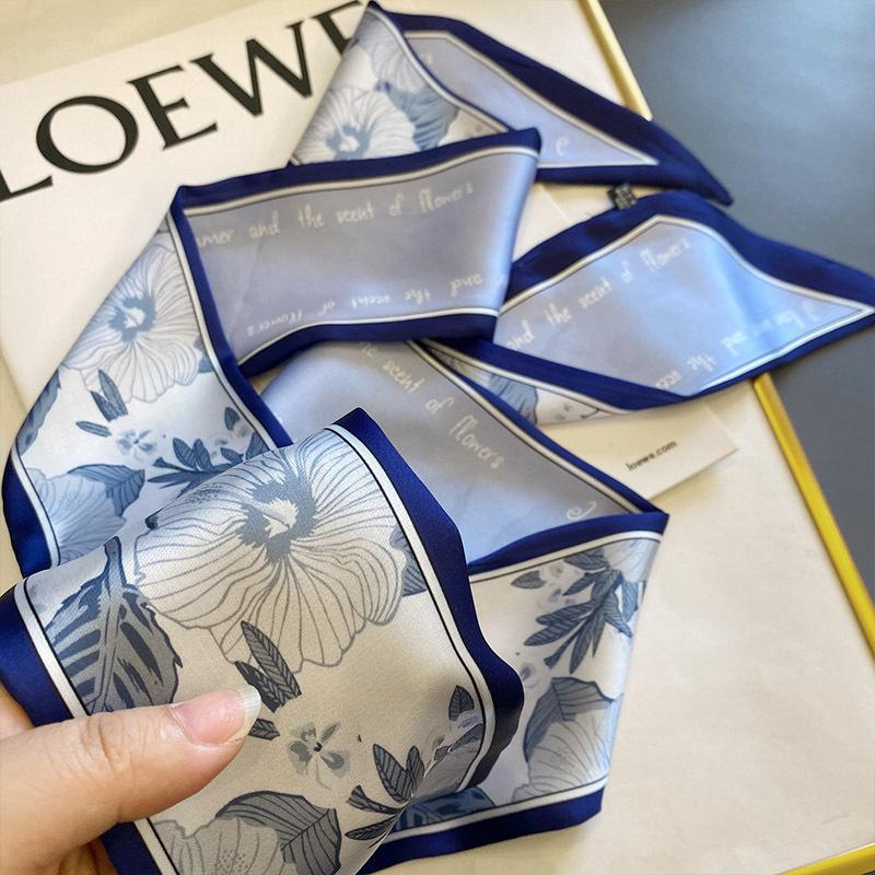 New Small Long Scarf Women's Autumn Thin All-Match Scarf Hair Band Tie Bag Scarf Autumn and Winter Ribbon Artistic Ribbon