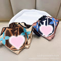 L Small Square Scarf Small Silk Scarf for Women Spring and Autumn Summer Matching Small Scarf Hair Ring Worsted High Elastic Hair Accessories