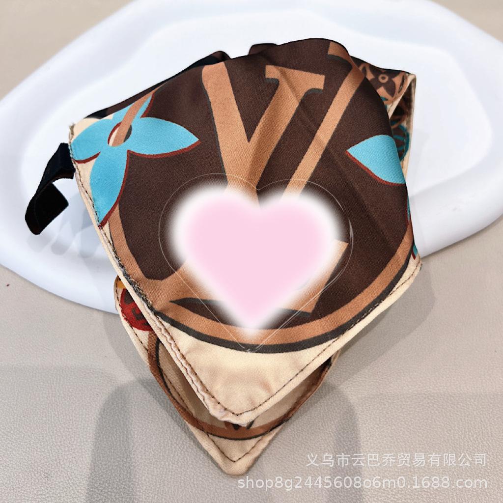 L Small Square Scarf Small Silk Scarf for Women Spring and Autumn Summer Matching Small Scarf Hair Ring Worsted High Elastic Hair Accessories