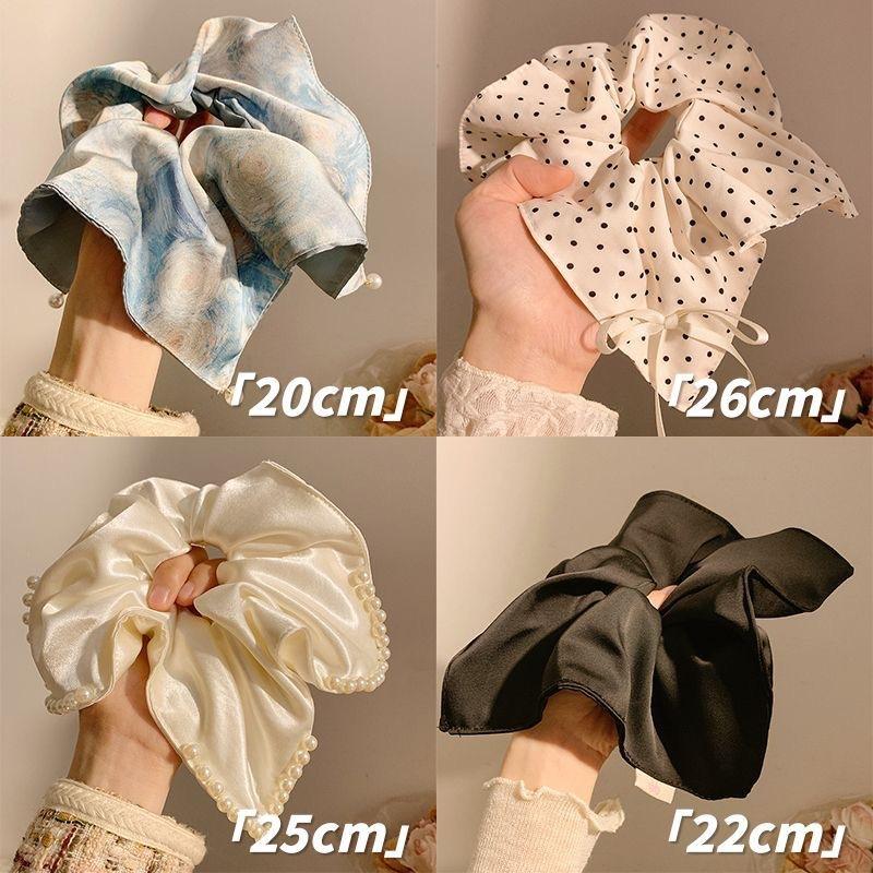 Lace Square Scarf Large Intestine Hair Band Women's High-Grade Korean Style Oversized Hair Tie Rubber Band Head Rope Headdress Flower Hair Accessories