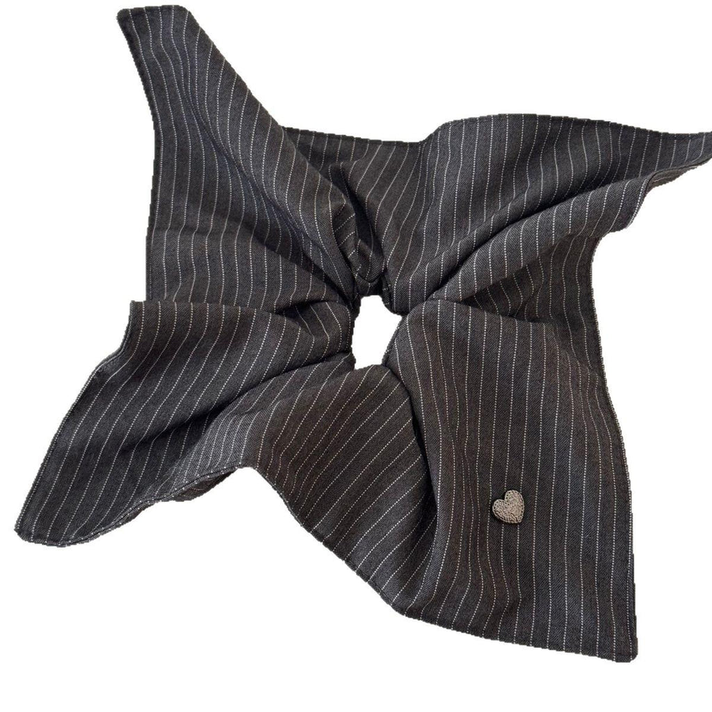 Korean Style Striped Love Square Scarf Large Intestine Hair Band Women's Retro Low Ponytail Hair Rope High-Grade Sense Ball Head Tie Hair Rope