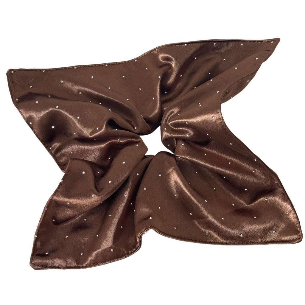 Rhinestone Square Scarf Retro High-Grade Satin Large Intestine Hair Band Women's Square Temperament Hair Tie Hair Rope plus Size Headdress