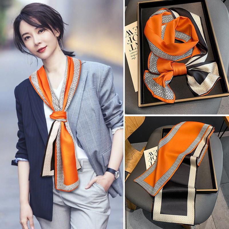 New High-Grade Hair Tie Long Scarf Scarf Hair Band Elegant Simple All-Match Hair Tie Ribbon Hair Accessories Women's Tie Bag