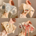 Sweet Lace Bow Square Scarf Large Intestine Hair Band Women's High-Grade Lazy Style Oversized Hair Band Hair Tie