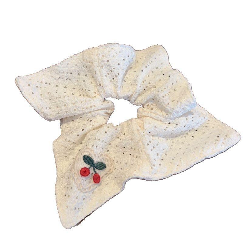 Sweet Lace Bow Square Scarf Large Intestine Hair Band Women's High-Grade Lazy Style Oversized Hair Band Hair Tie