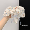 Korean Style Cute Bear Bow Lace Square Scarf Large Intestine Hair Band Women's Lazy Wind Hair Tie Oversized Hair Accessories Hair Rope