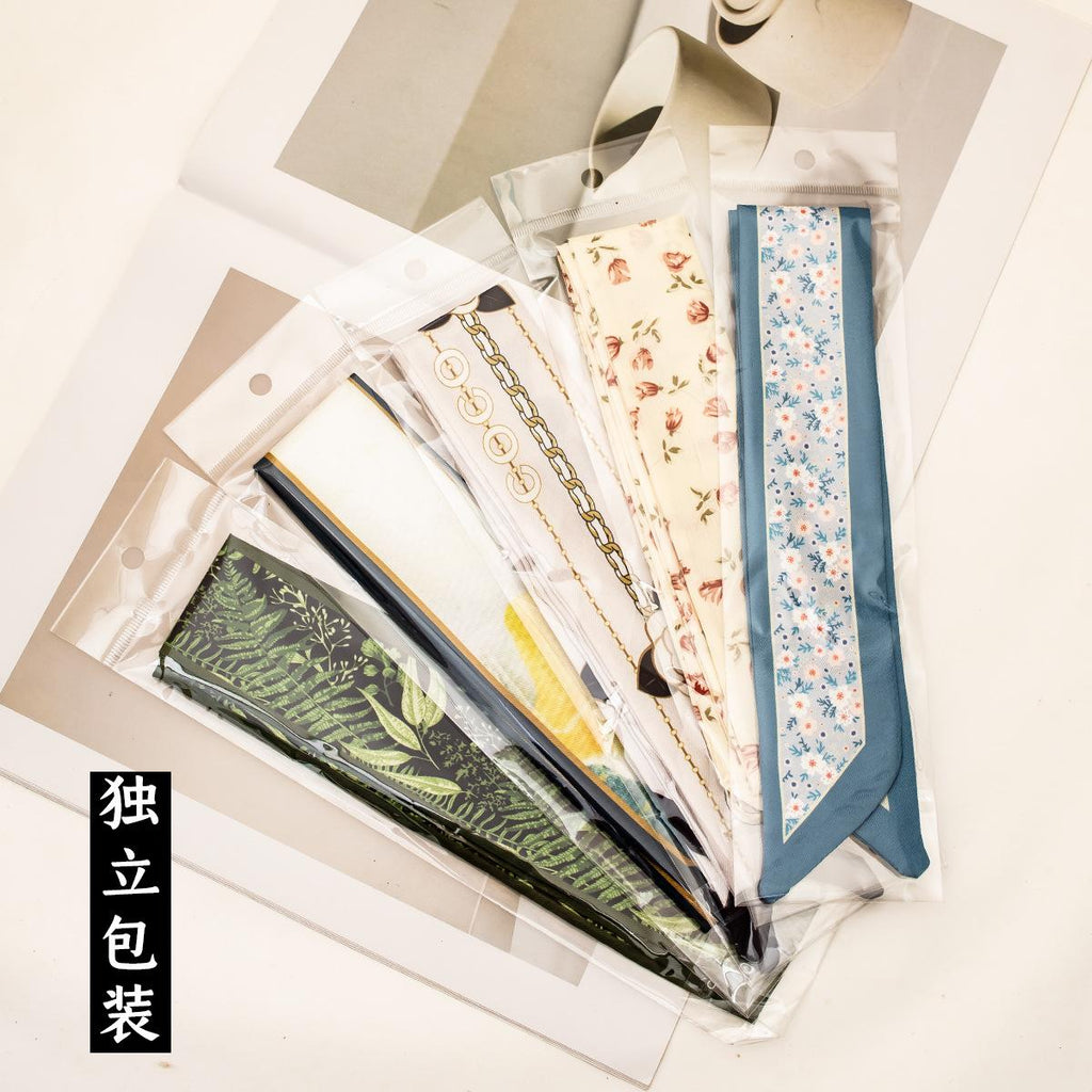Wholesale Independent Long Silk Scarf Hair Band Tie Bag Hair Tie Ribbon Hand Gift Tie Hair Accessories Hair Tie Simple High-End