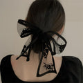 2022 Korean Style Lace Small Scarf Women's Spring and Autumn Summer Versatile Fairy Decorative Hair Band Hair Tie Head Scarf Ribbon