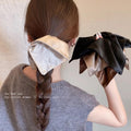 Sweet Cool Girl Silver Square Scarf Large Intestine Hair Band Women's High Elastic Ponytail Rubber Band Does Not Hurt Hair Durable Hair Rope Hair Accessories