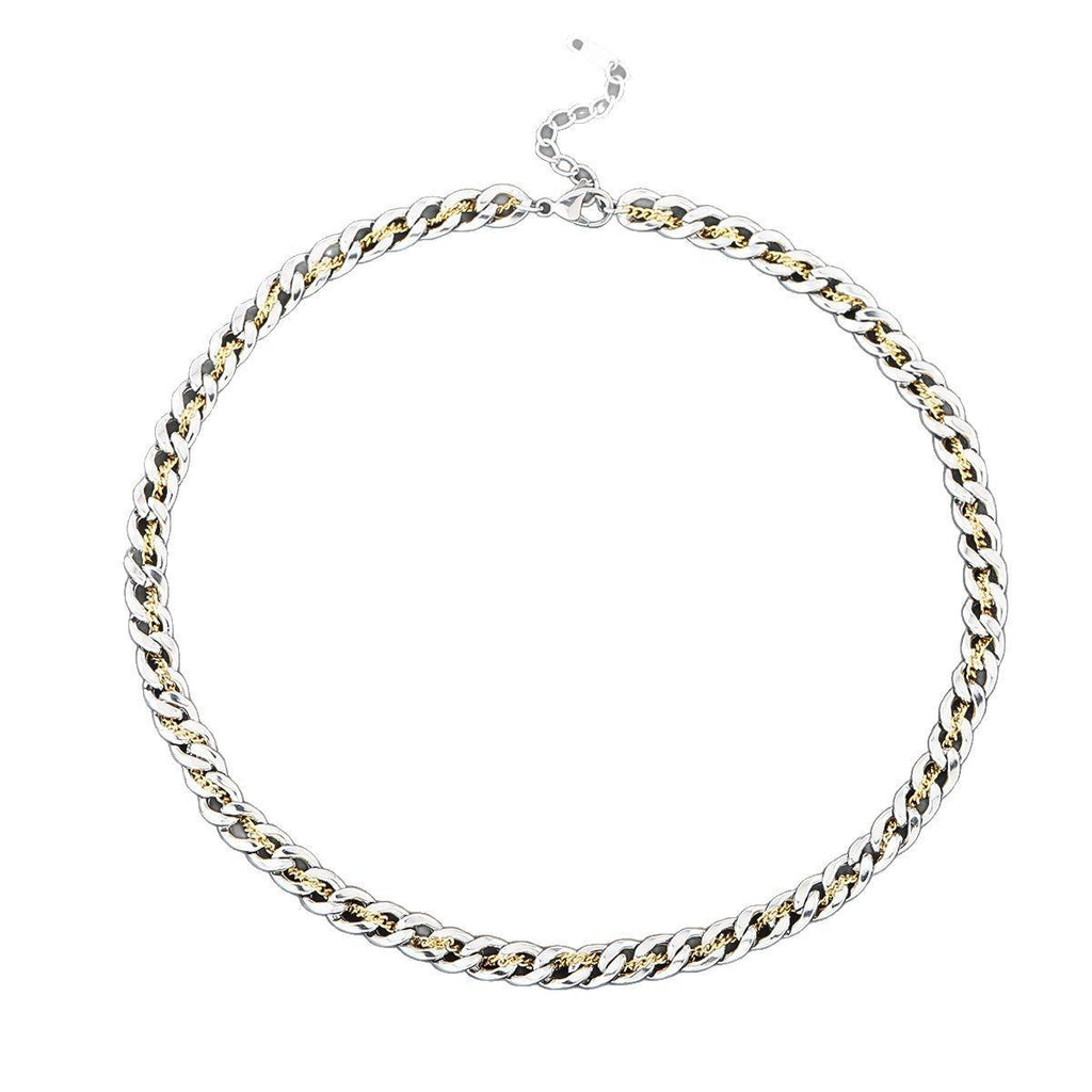 Tibetan Gold Cuban Titanium Steel Necklace Men's Trendy All-Match Niche Personalized Design Accessories Hip Hop High Sense Gift Jewelry